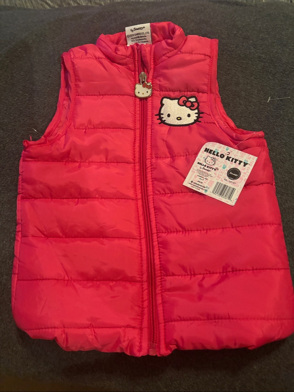 NWT Hello Kitty Hot Pink Puffer vest Vest